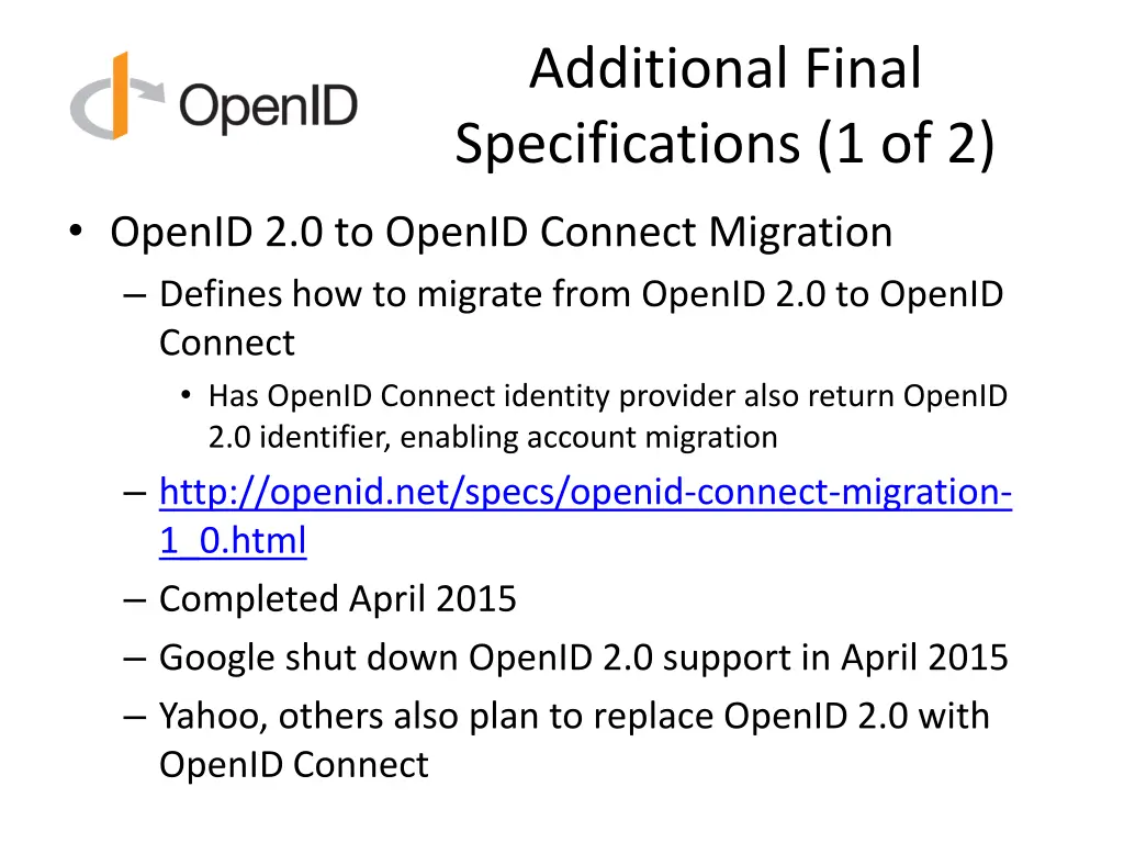 additional final specifications 1 of 2
