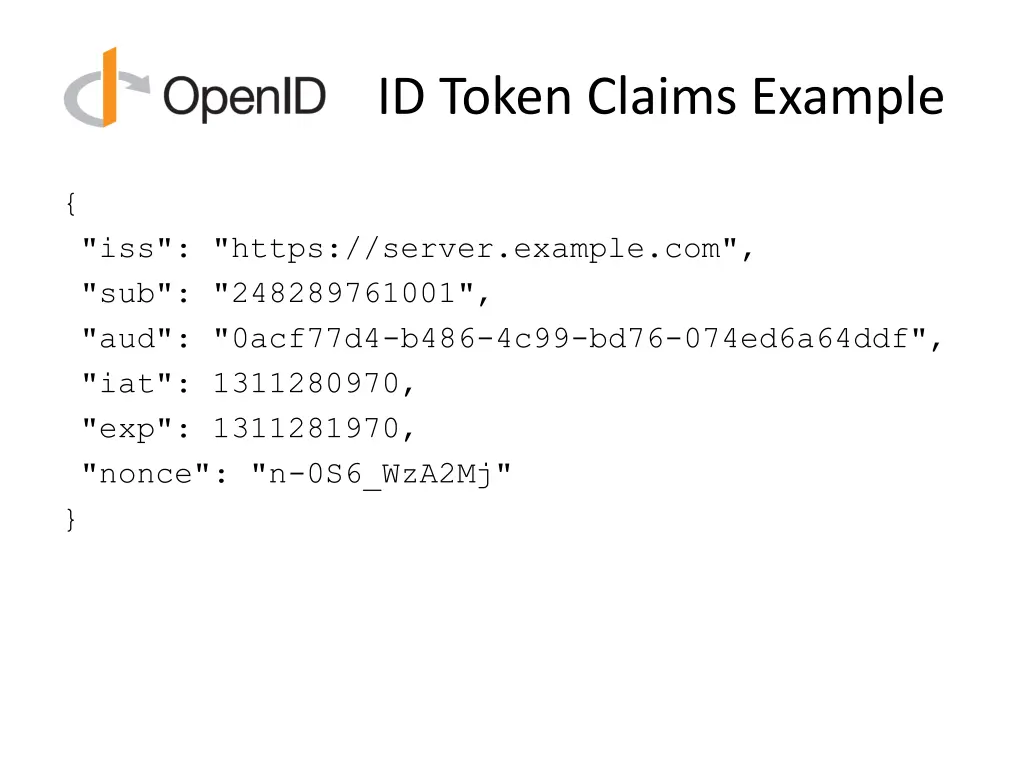id token claims example