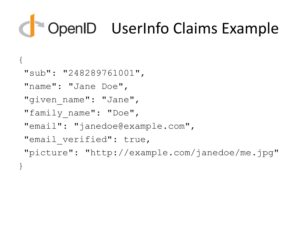 userinfo claims example