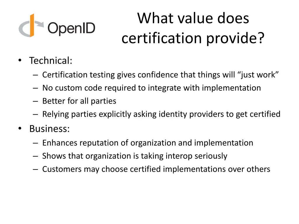 what value does certification provide