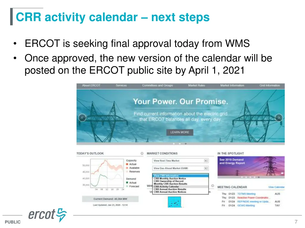 crr activity calendar next steps