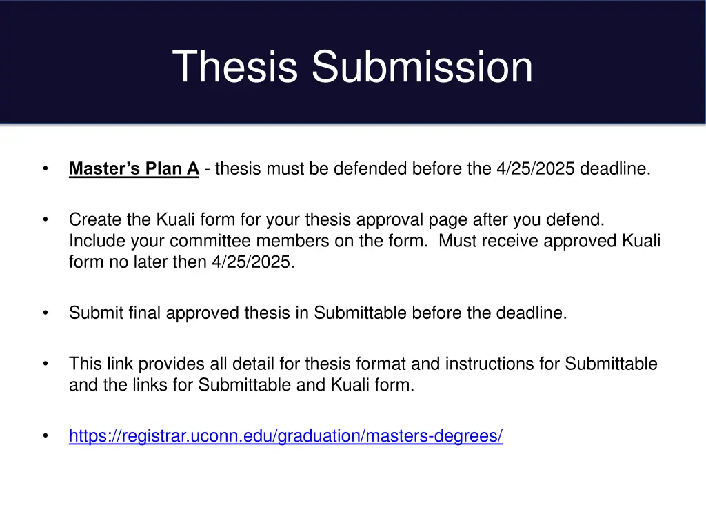 thesis submission