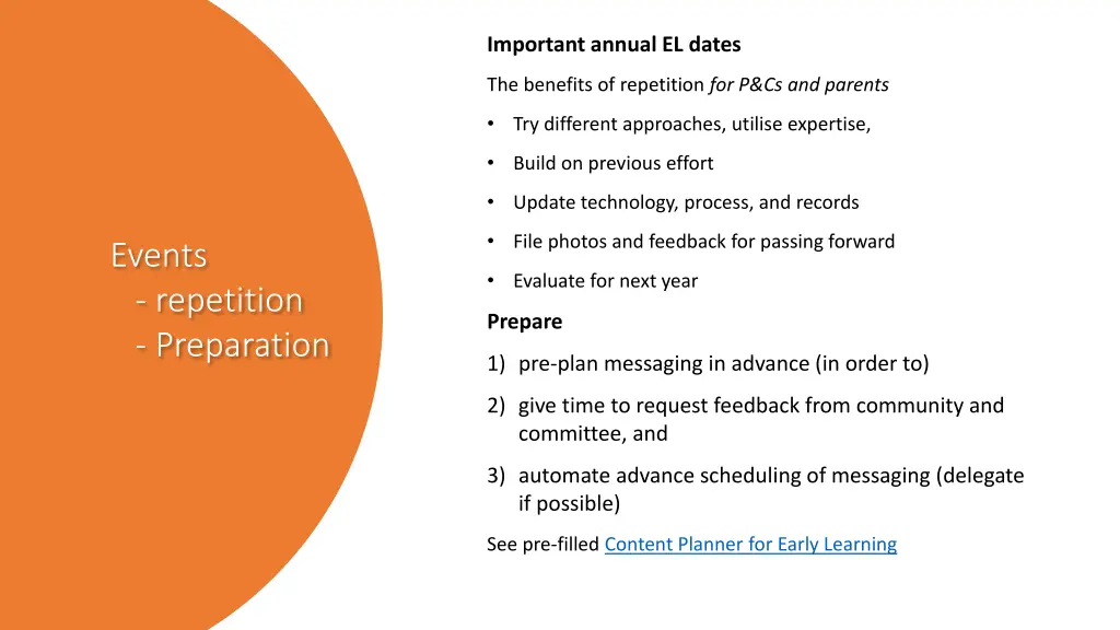 important annual el dates
