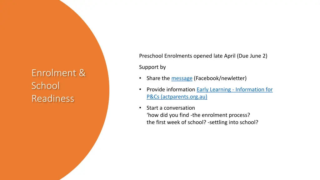 preschool enrolments opened late april due june 2