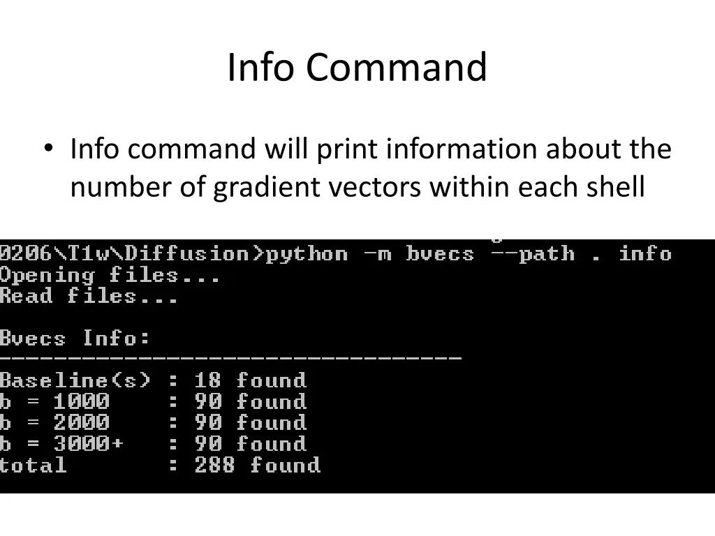 info command