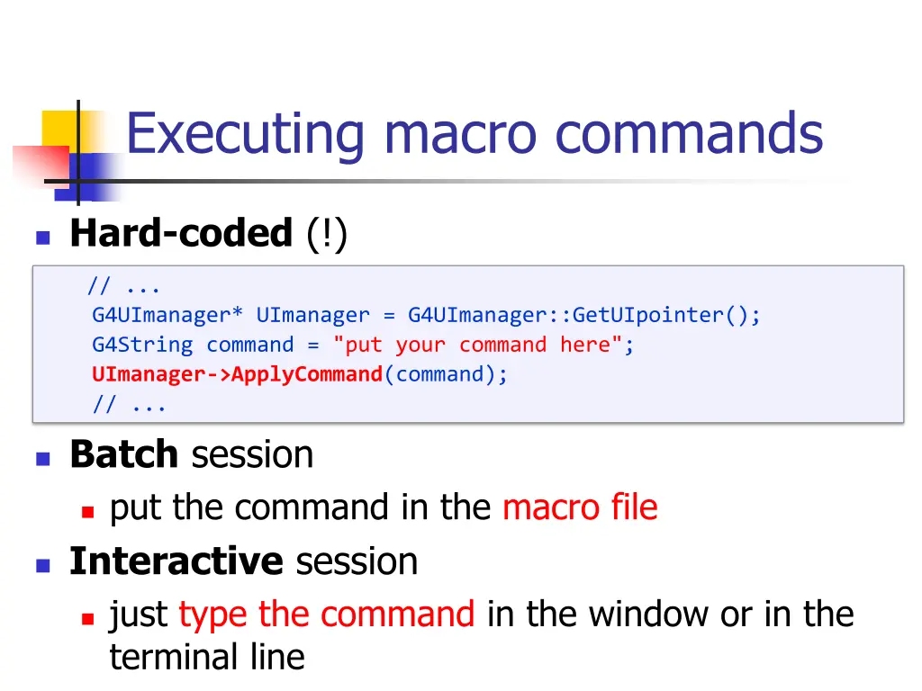 executing macro commands