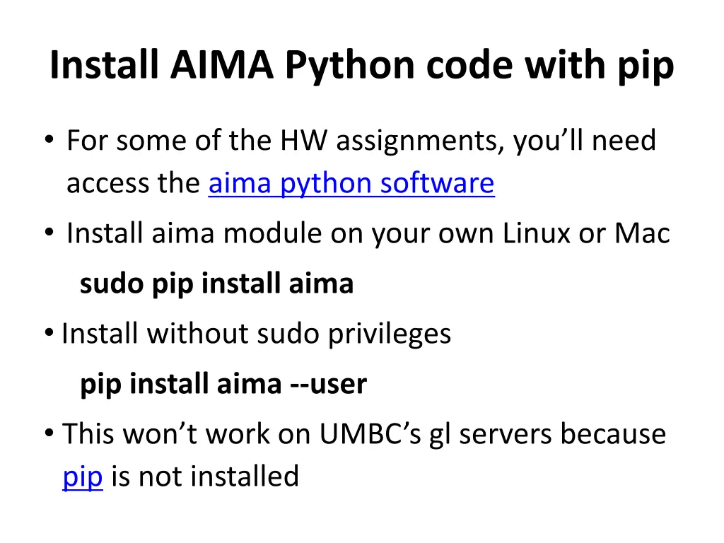 install aima python code with pip