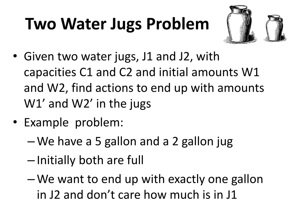 two water jugs problem