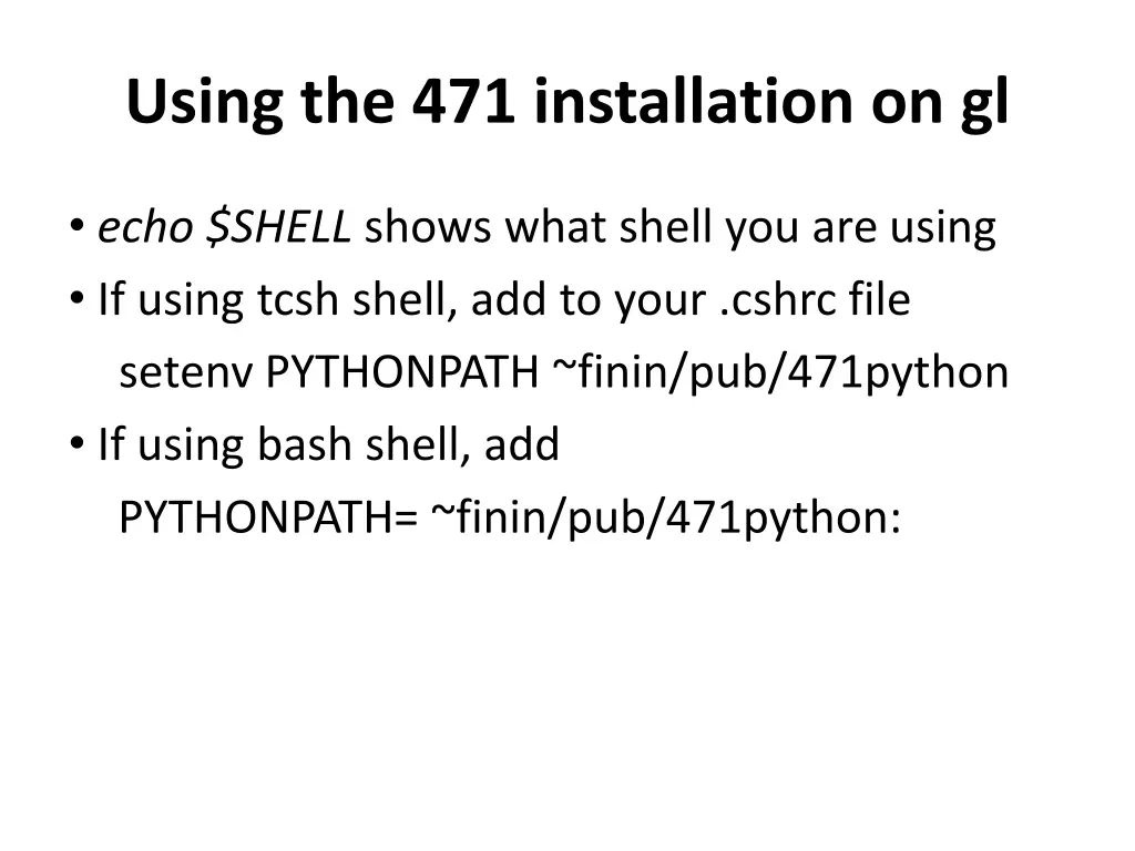 using the 471 installation on gl
