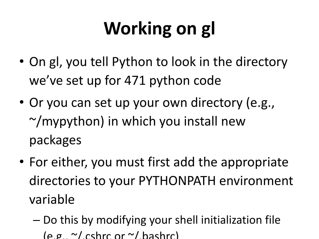 working on gl