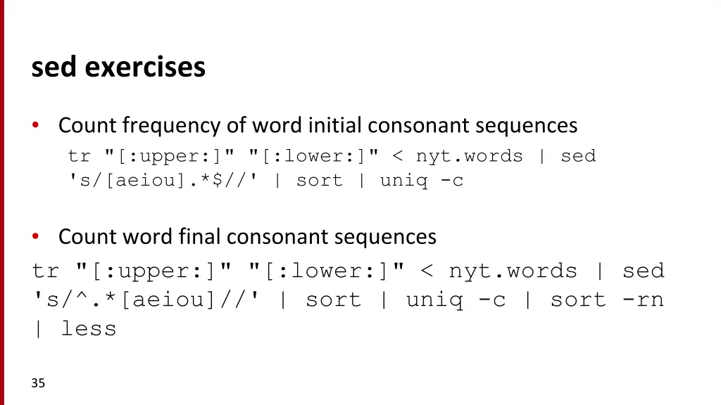 sed exercises 1