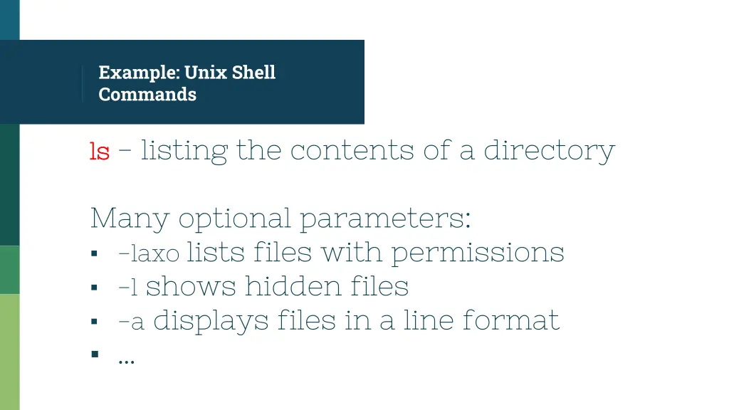 example unix shell commands