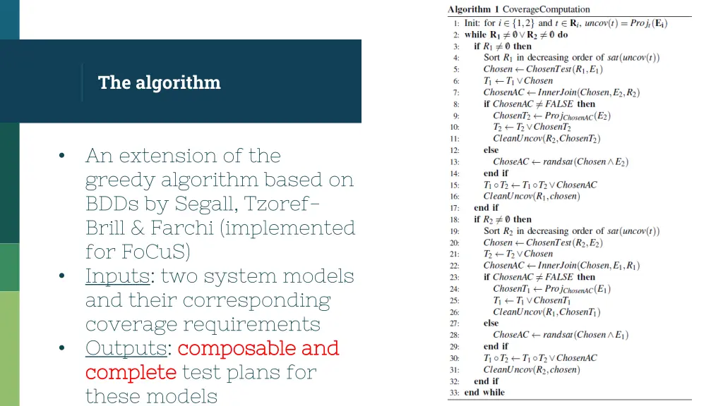 the algorithm