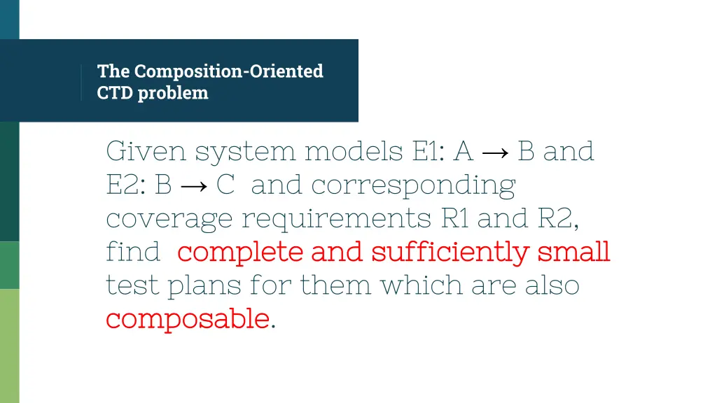 the composition oriented ctd problem