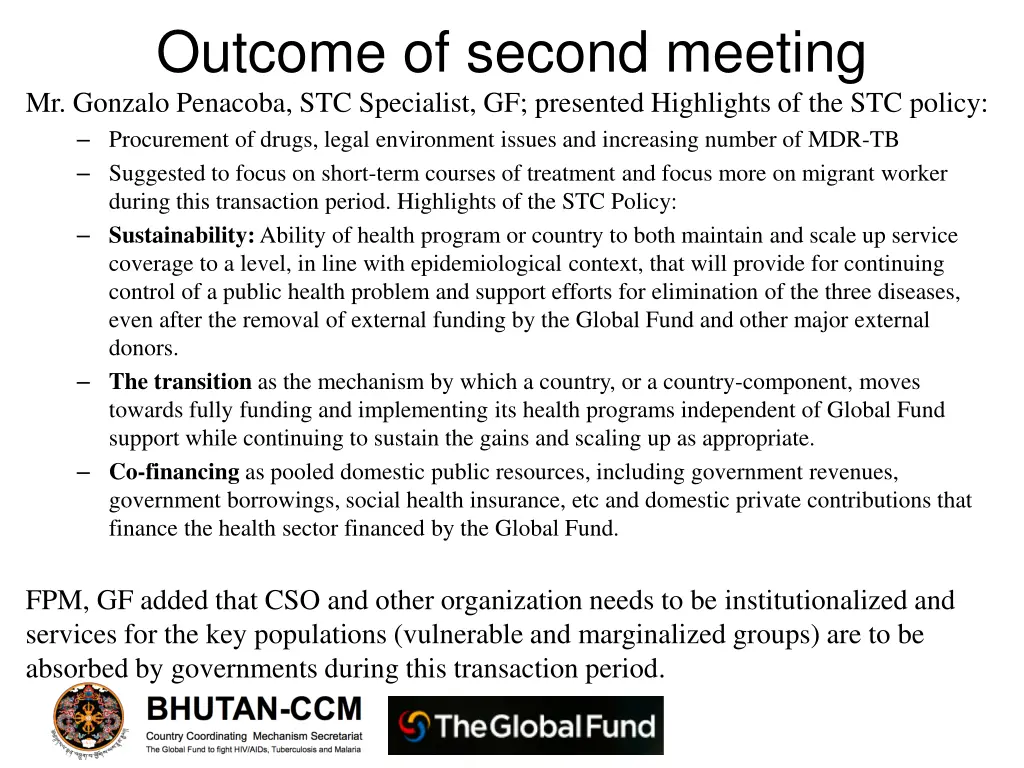 outcome of second meeting mr gonzalo penacoba