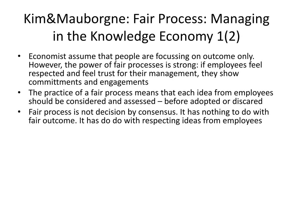 kim mauborgne fair process managing