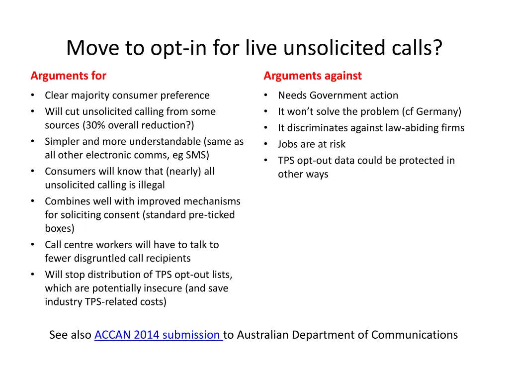 move to opt in for live unsolicited calls