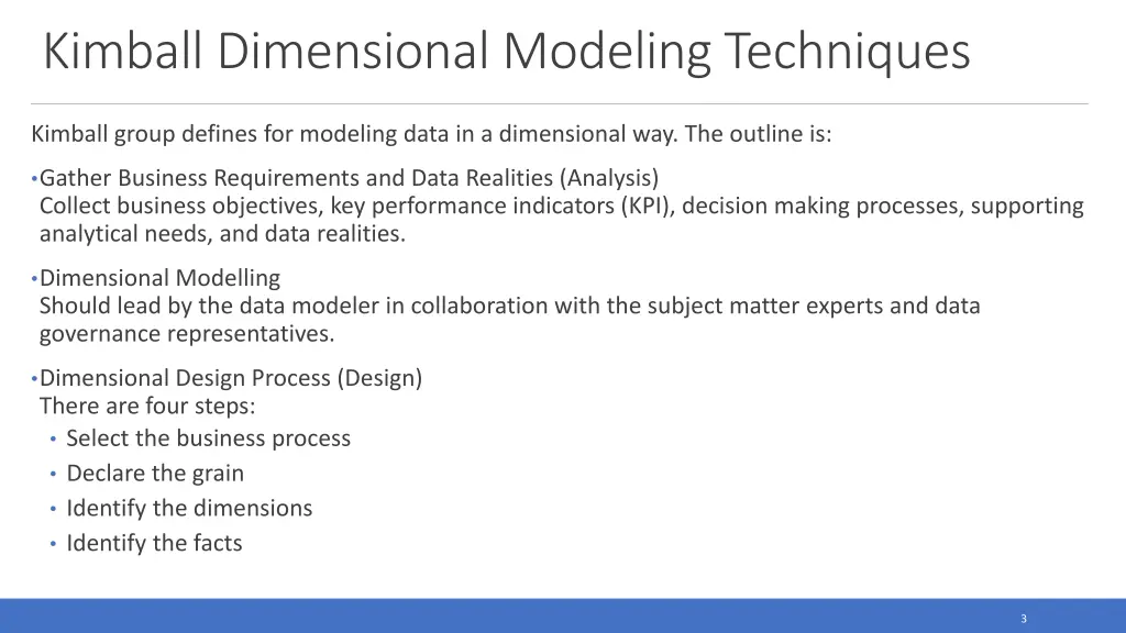 kimball dimensional modeling techniques
