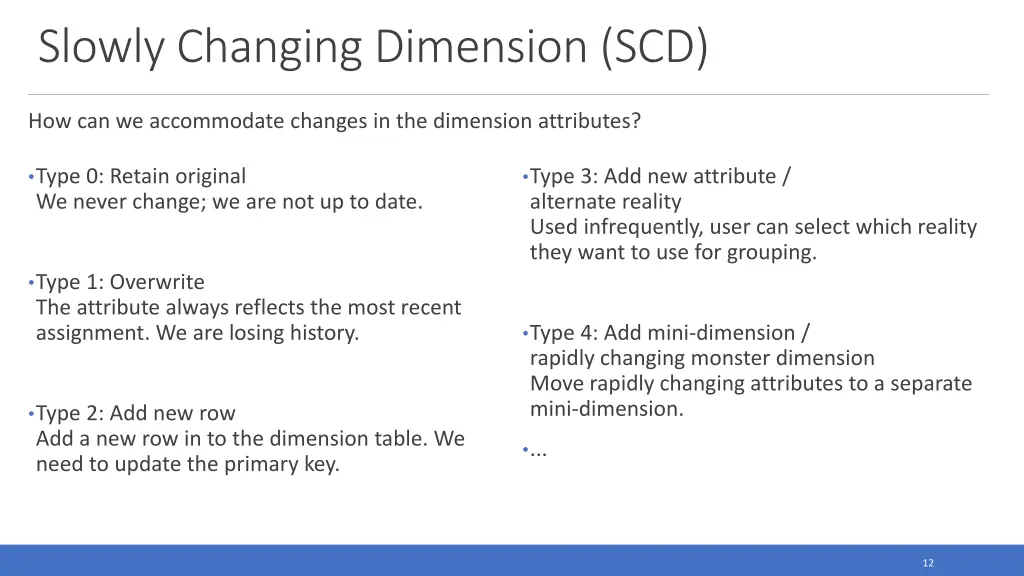 slowly changing dimension scd
