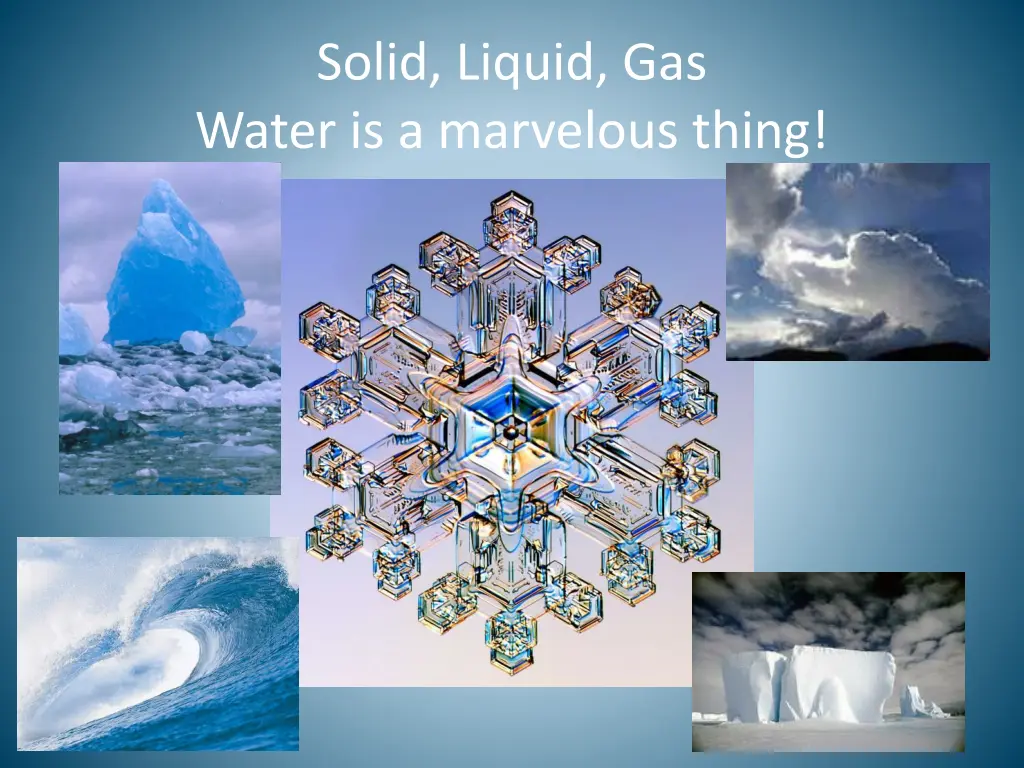 solid liquid gas water is a marvelous thing