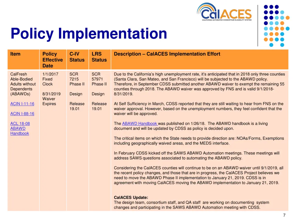 policy implementation 6