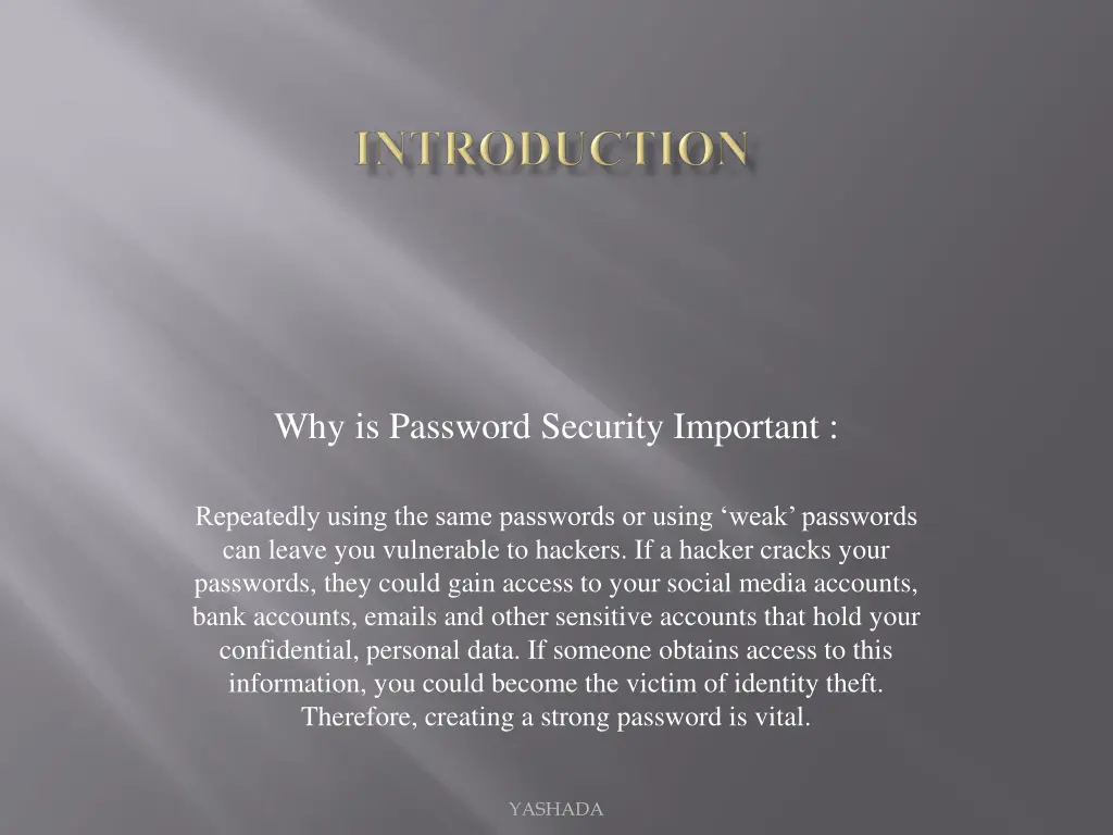 why is password security important