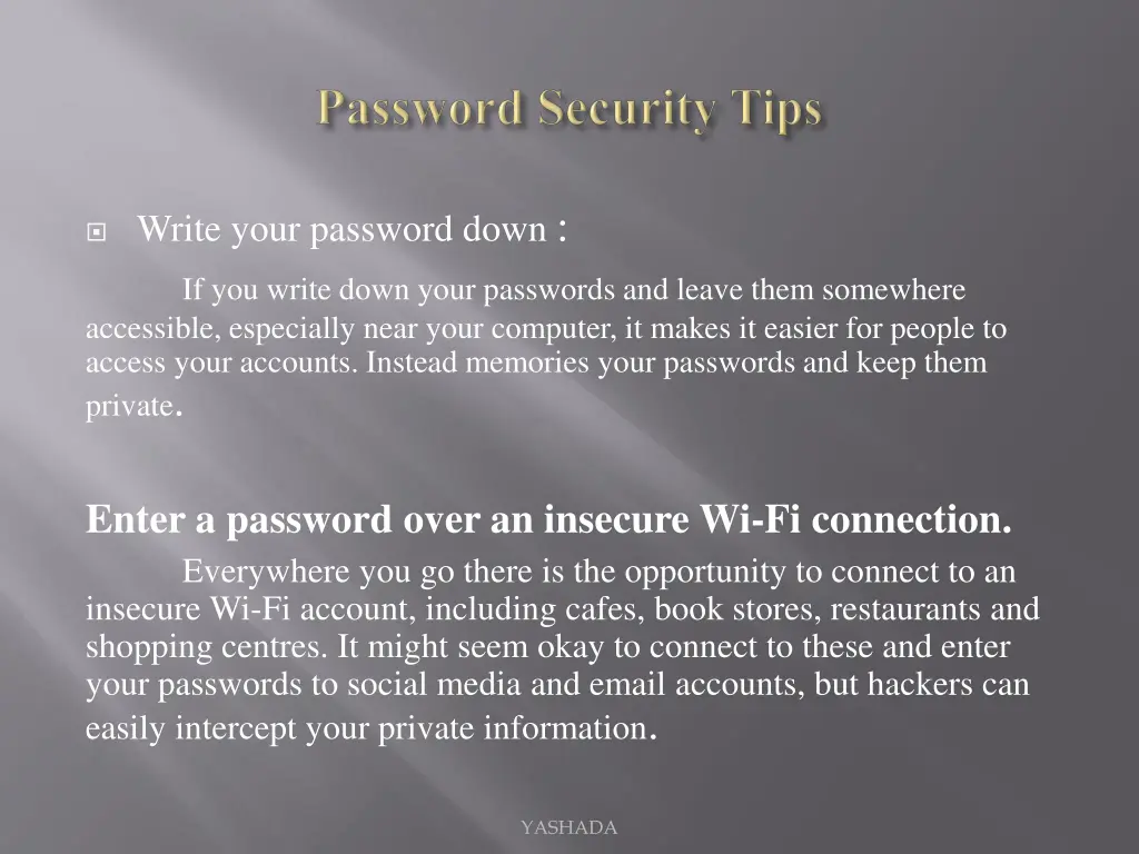 write your password down if you write down your