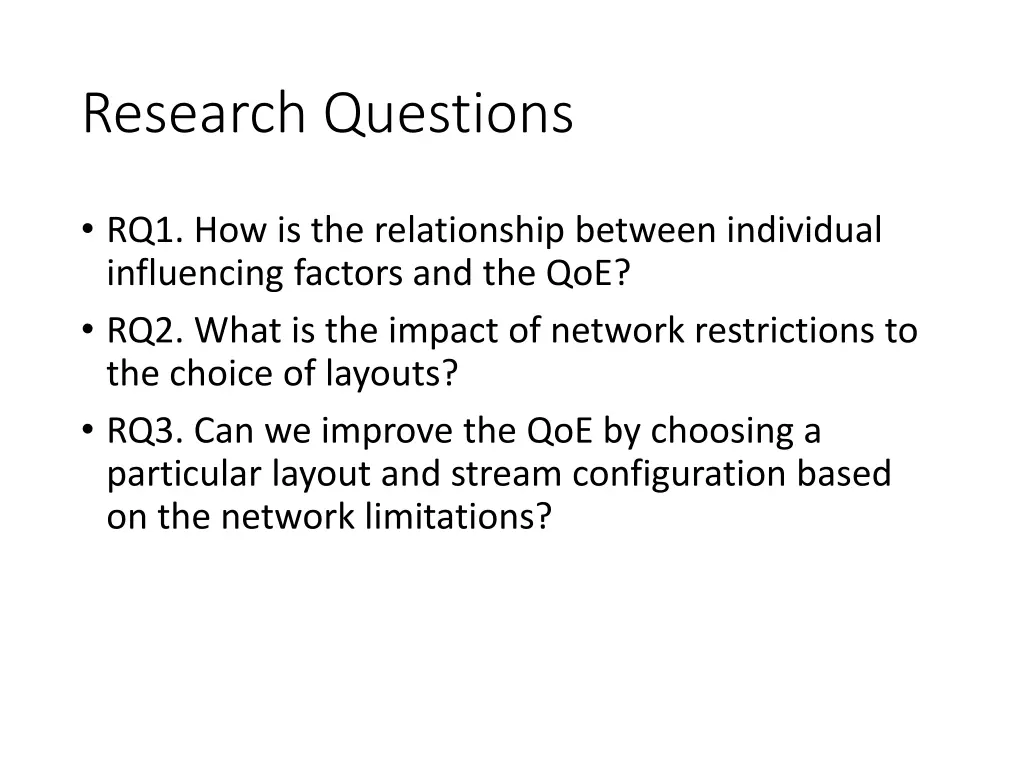 research questions