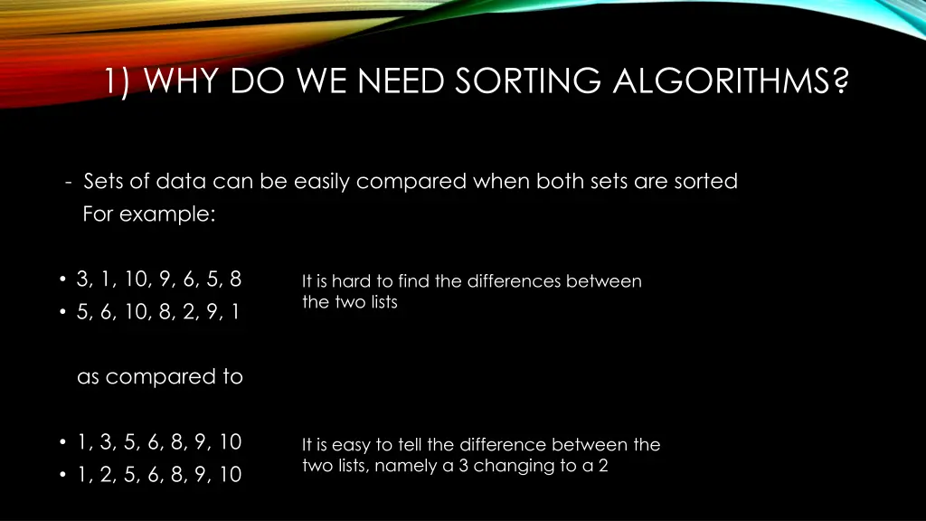 1 why do we need sorting algorithms 1