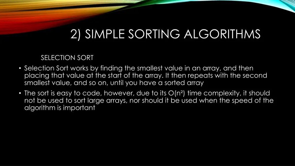 2 simple sorting algorithms