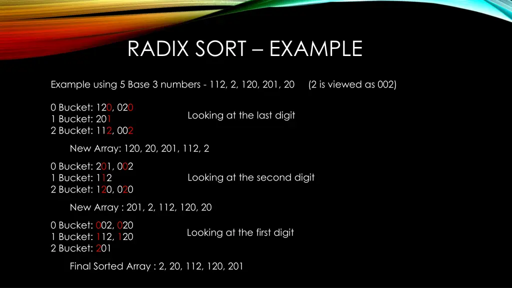 radix sort example