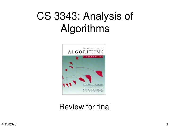 cs 3343 analysis of algorithms