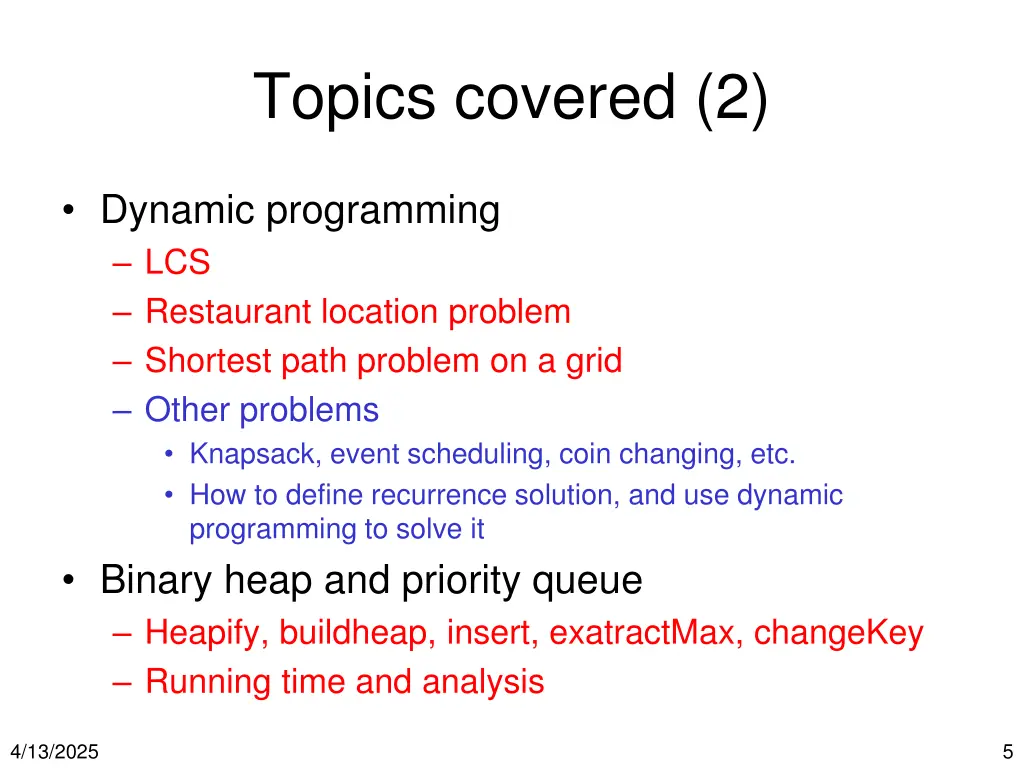 topics covered 2