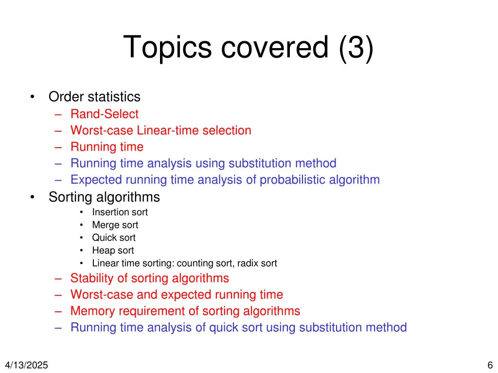 topics covered 3
