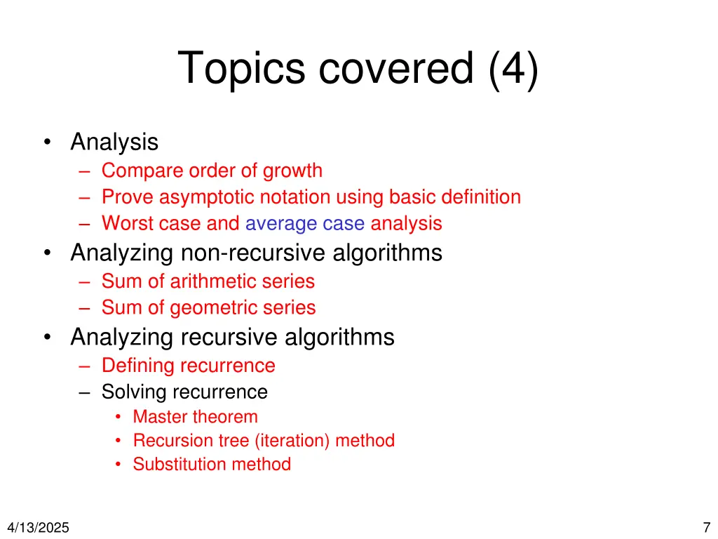 topics covered 4