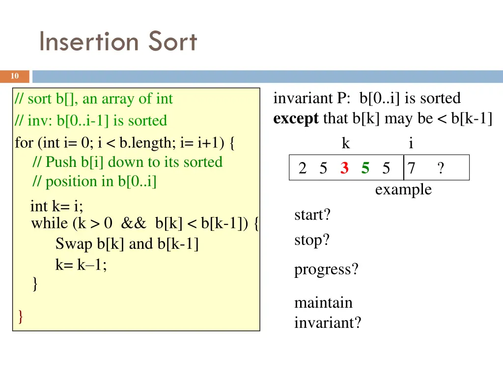 insertion sort 1