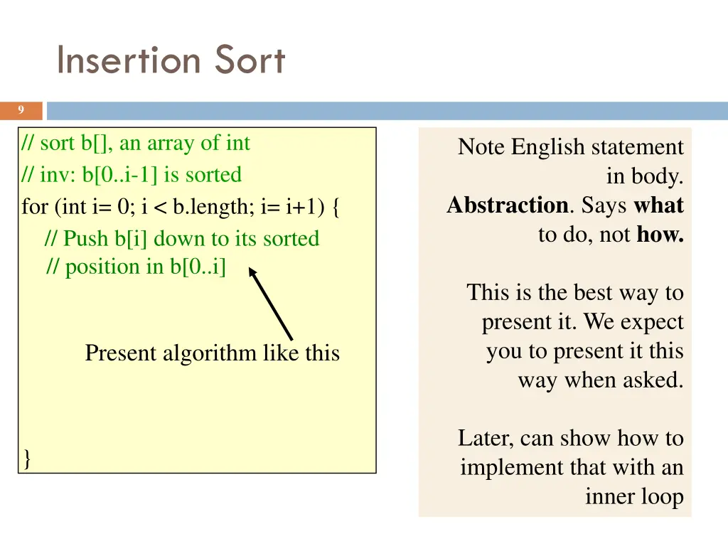 insertion sort