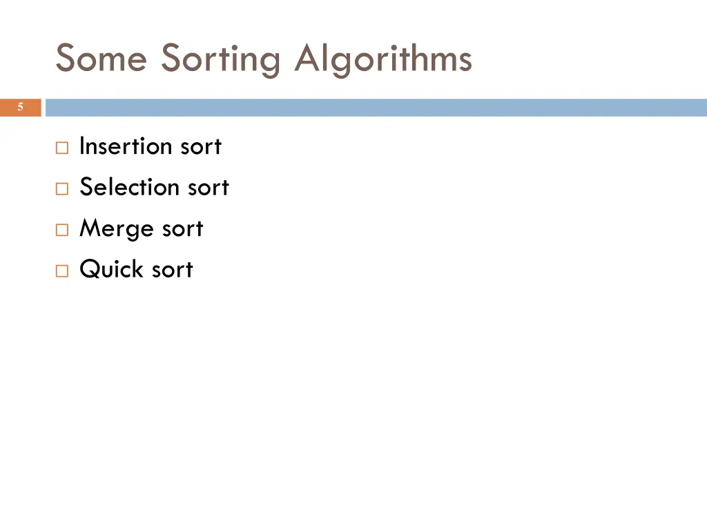 some sorting algorithms