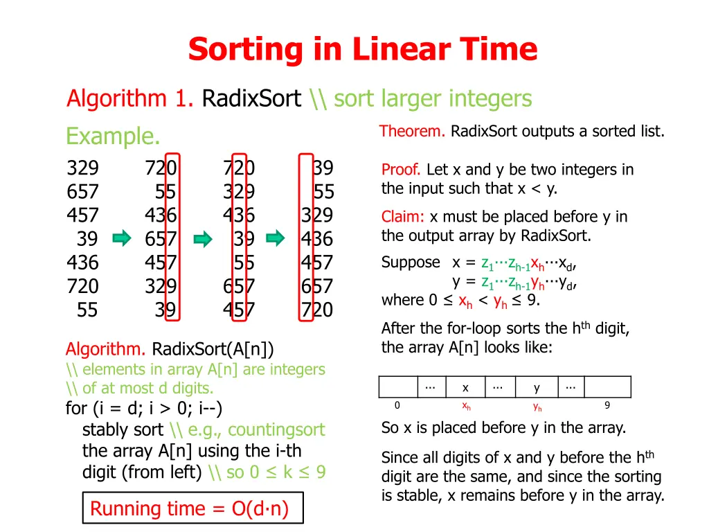 sorting in linear time 13