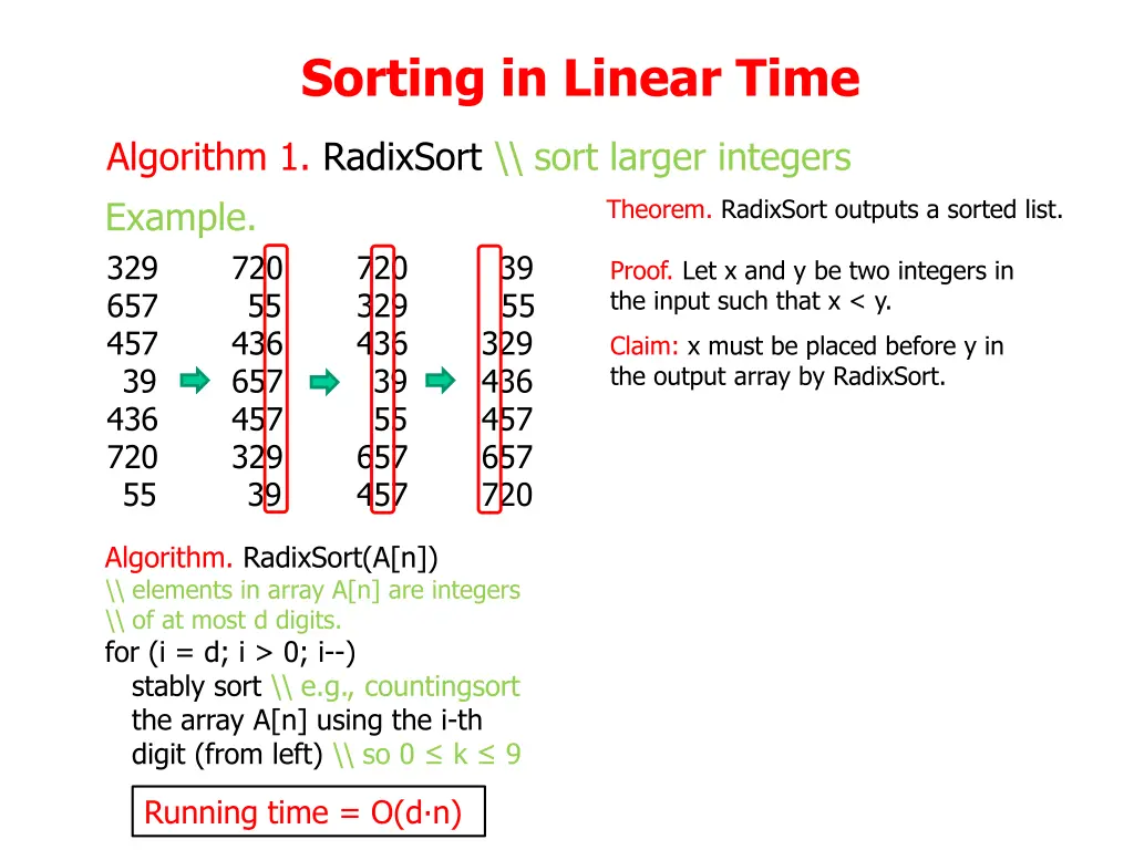 sorting in linear time 9
