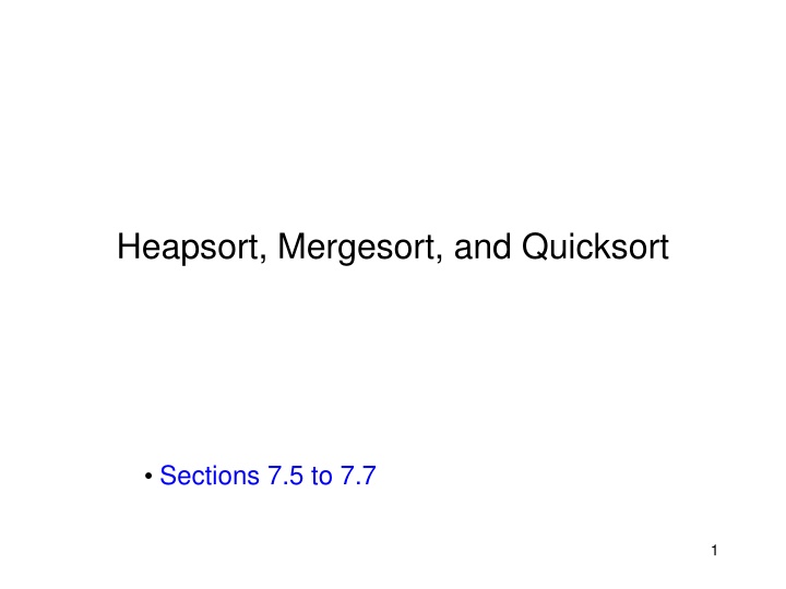 heapsort mergesort and quicksort