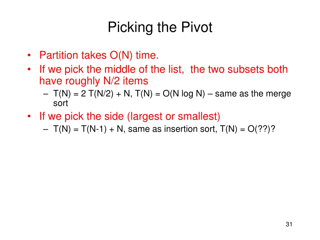 picking the pivot 1