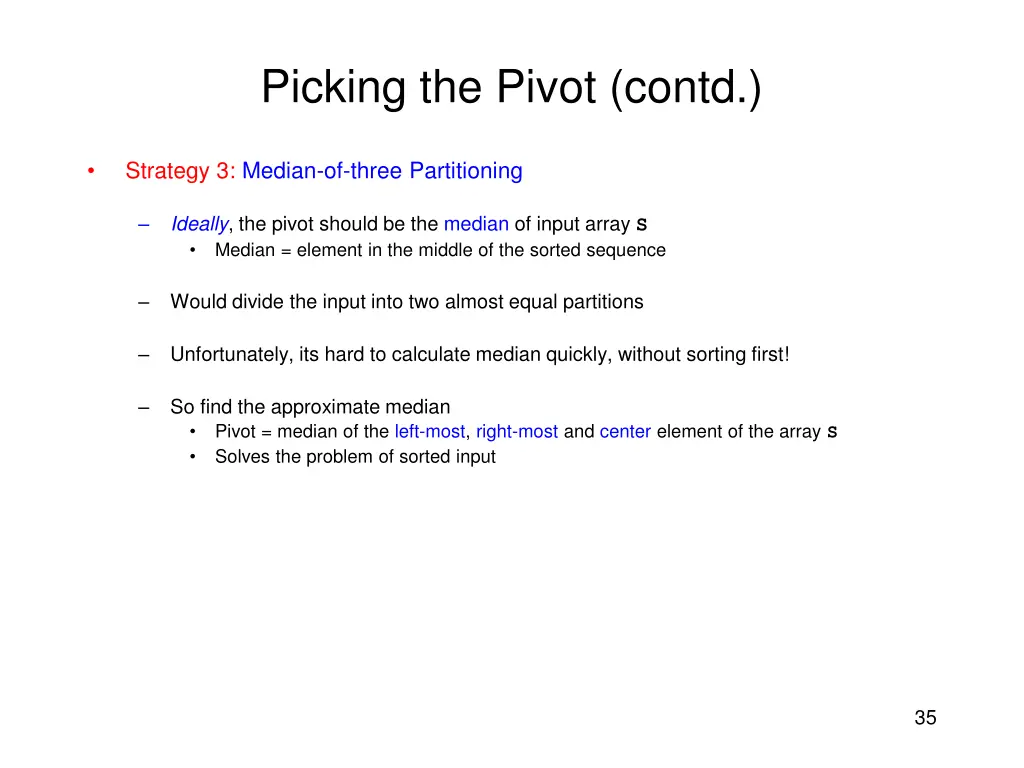 picking the pivot contd 1