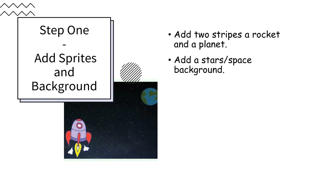 step one add sprites and background