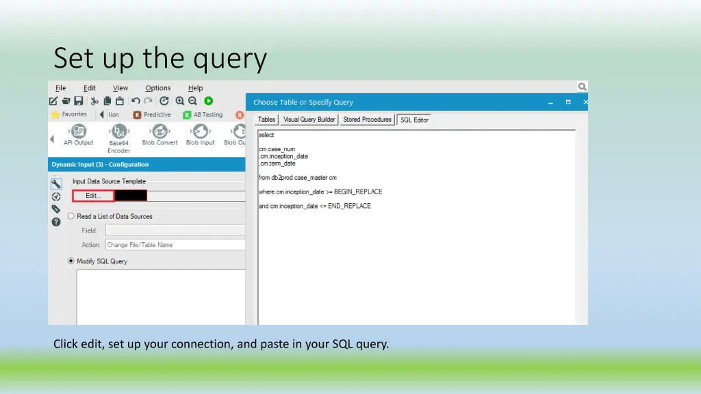 set up the query