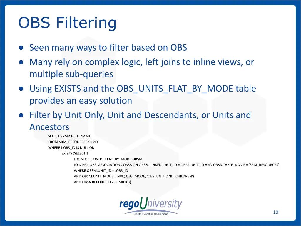 obs filtering