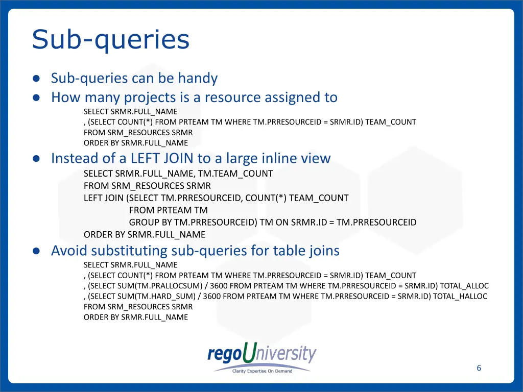 sub queries