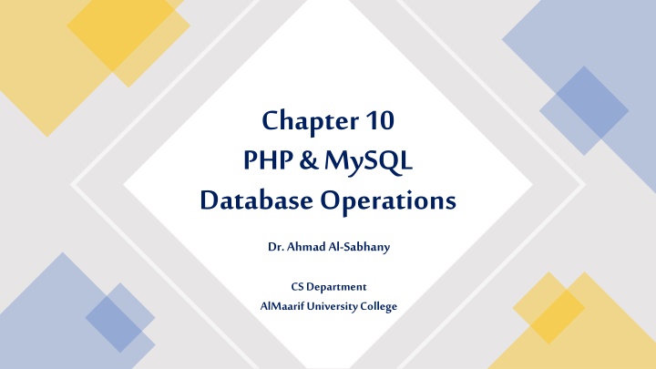 chapter 10 php mysql database operations