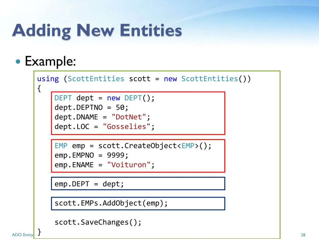 adding new entities 1