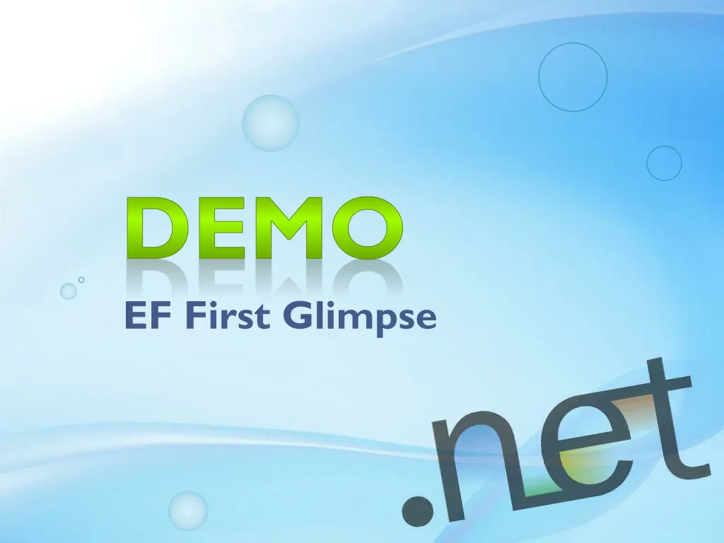 demo ef first glimpse